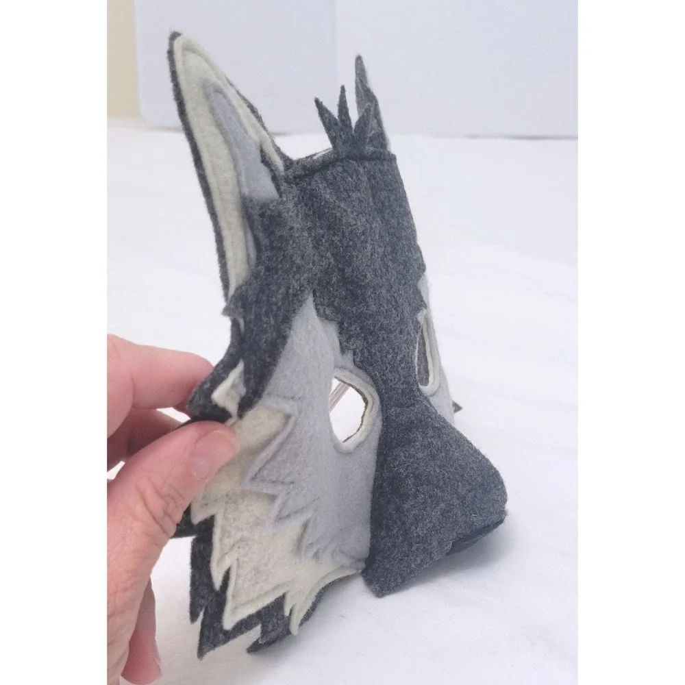 Felt Wolf Fox Animal Mask Costume Dress Up Elastic Band‎ Gray Children's Novelty